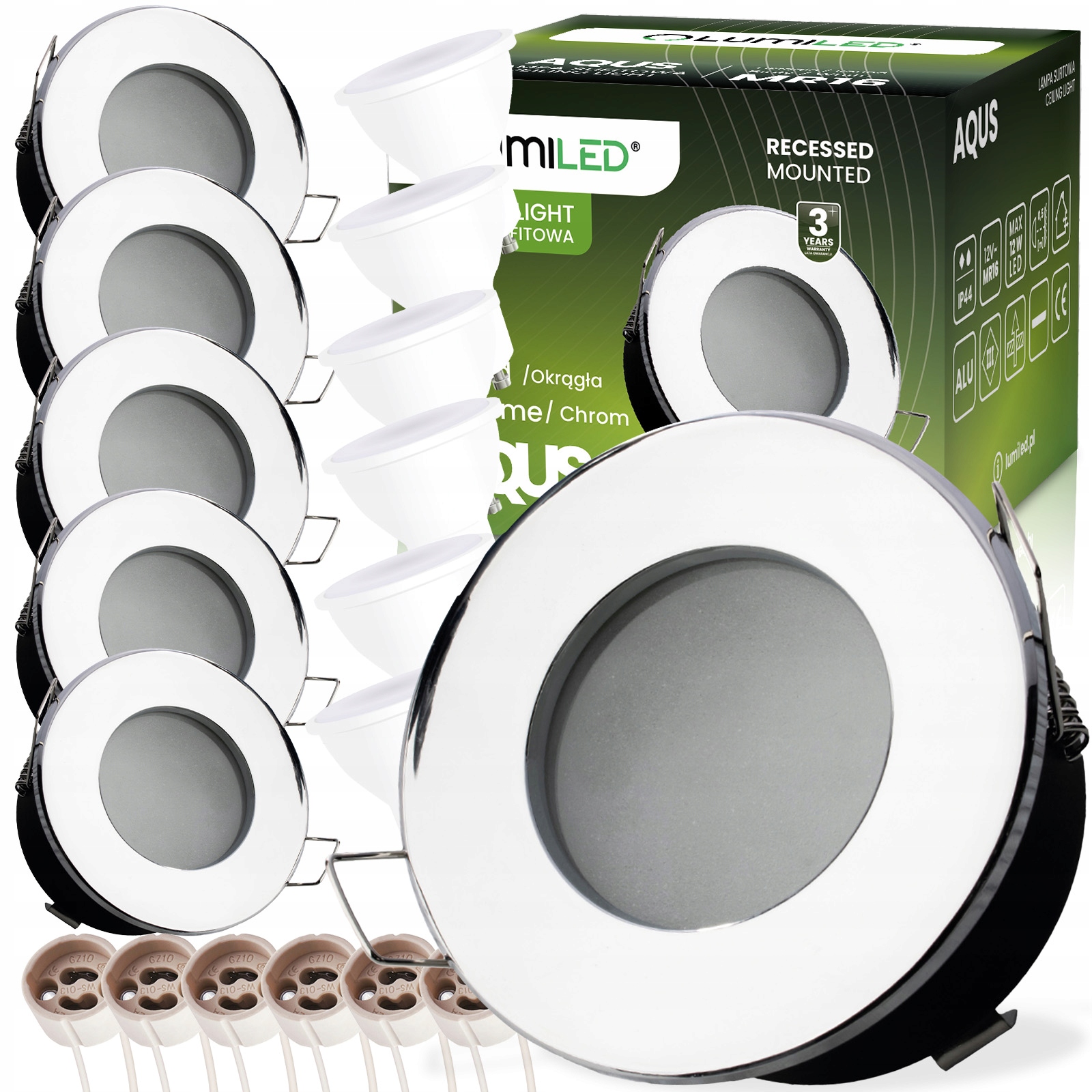 6x Halogenové Hermetické stropní svítidlo Podbitka Led žárovka GU10 6W