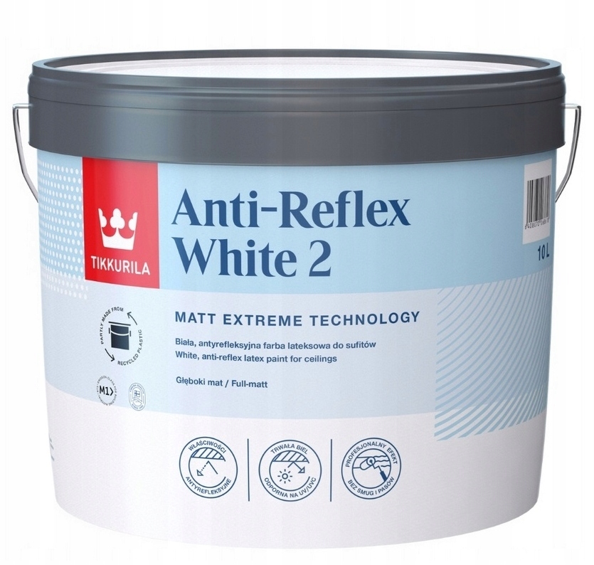 Tikkurila Anti-reflex White 2 10L Matná Barva Na Stropy, Bílá