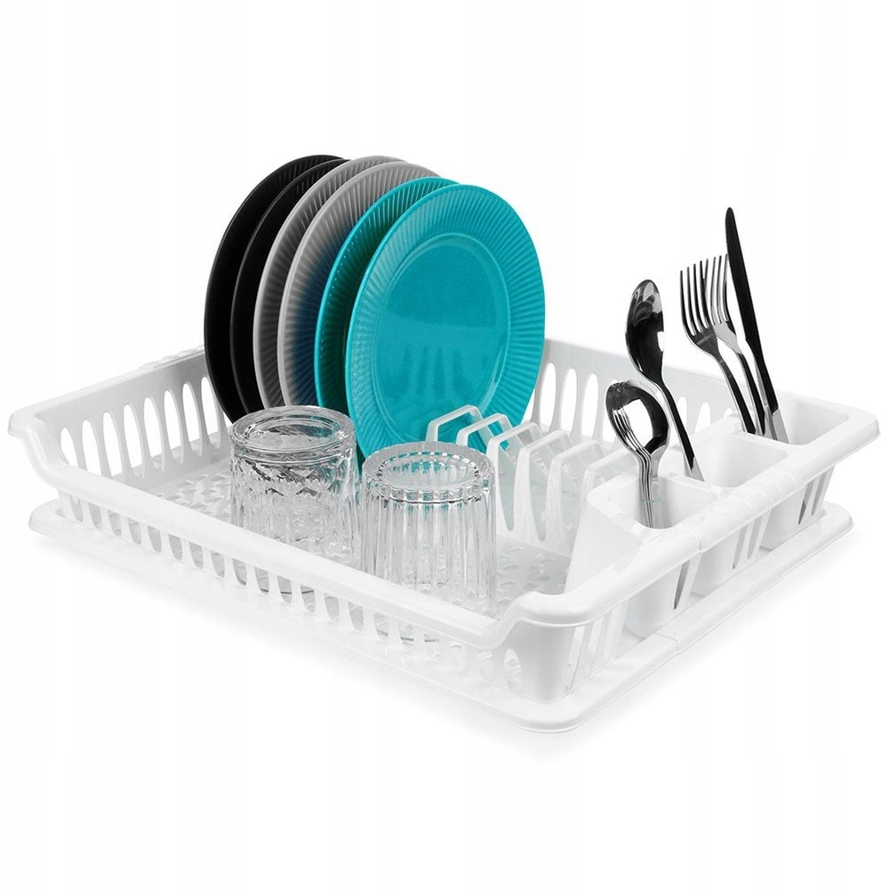 Edényszárító fehér 46x37x8,5 cm