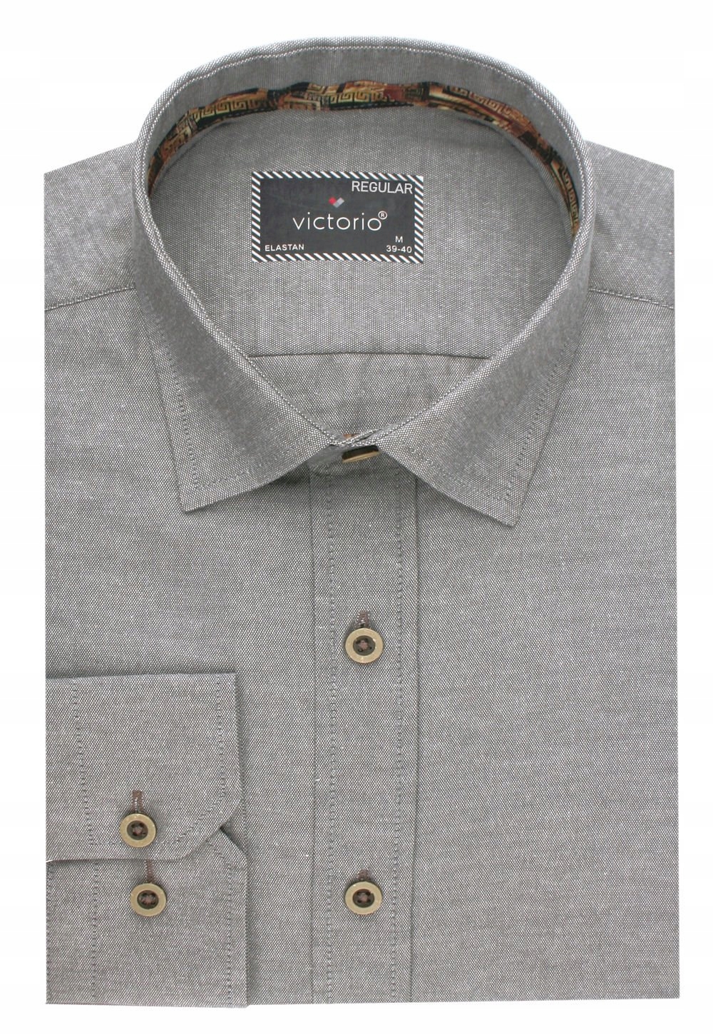 Pánská návštěvnická košile s jednoduchým střihem Victorio popelavá 44/182-188