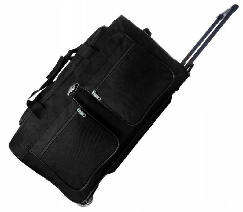 Bardzo Duża Torba Podróżna Codura Na 3 Kółkach XXXL Czarna Bagaż 225L