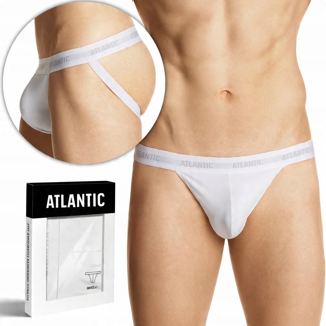 

Slipy męskie Atlantic 1571 Jockstrap odkryte L