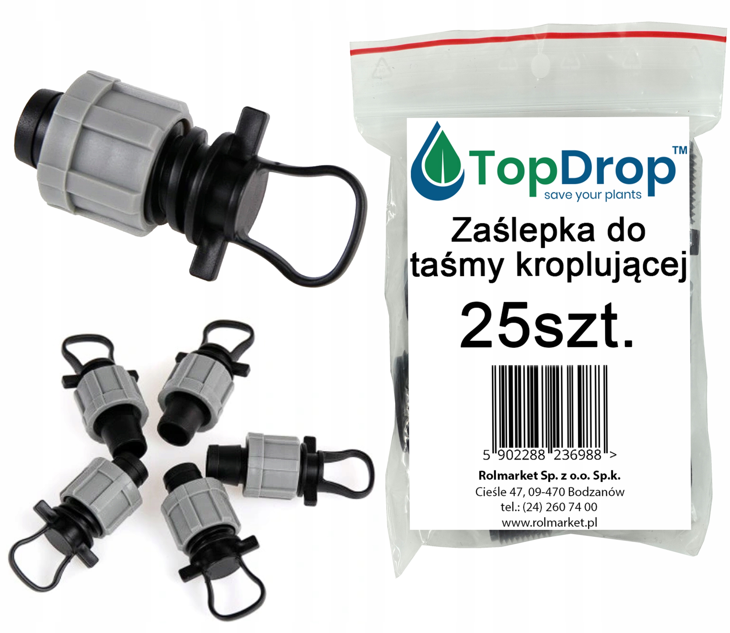 KOREK DO TAŚMY KROPLUJĄCEJ ZAŚLEPKA WCISKANA 16 mm TAŚMA KROPLUJĄCA 25 SZT