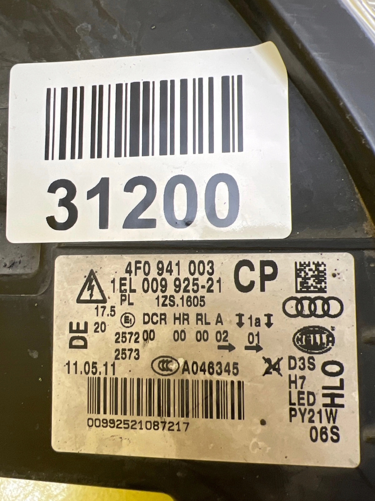 light left Audi A6 C6 Lift Led Bi-Xenon non-setting 4F0941003CP