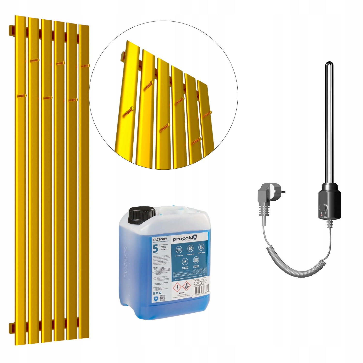 Set Elektrický ohřívač Bellohook 180x45 Zlatý