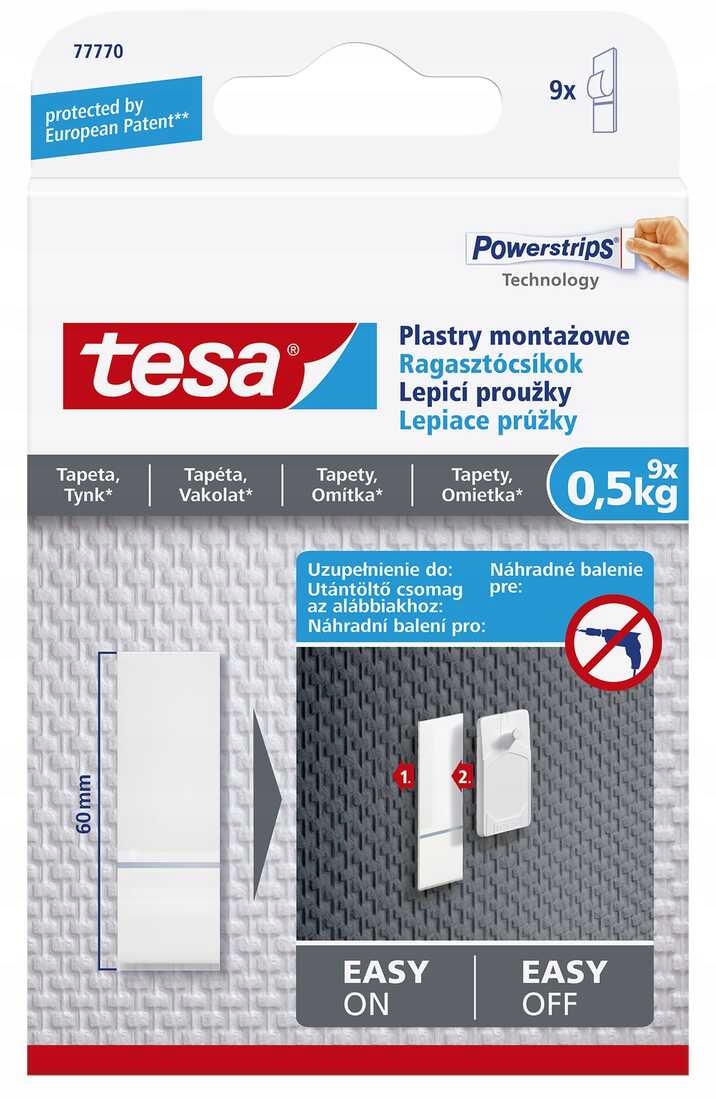 

Plastry montażowe do tapety i tynku tesa 9 szt