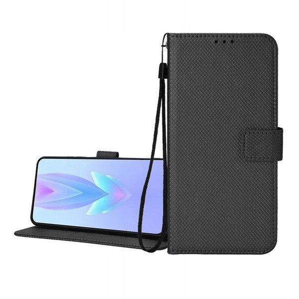 Huawei Honor X8c, Etui z klapką boczną, funkcja podstawki, wzór rombów, z zapięciem