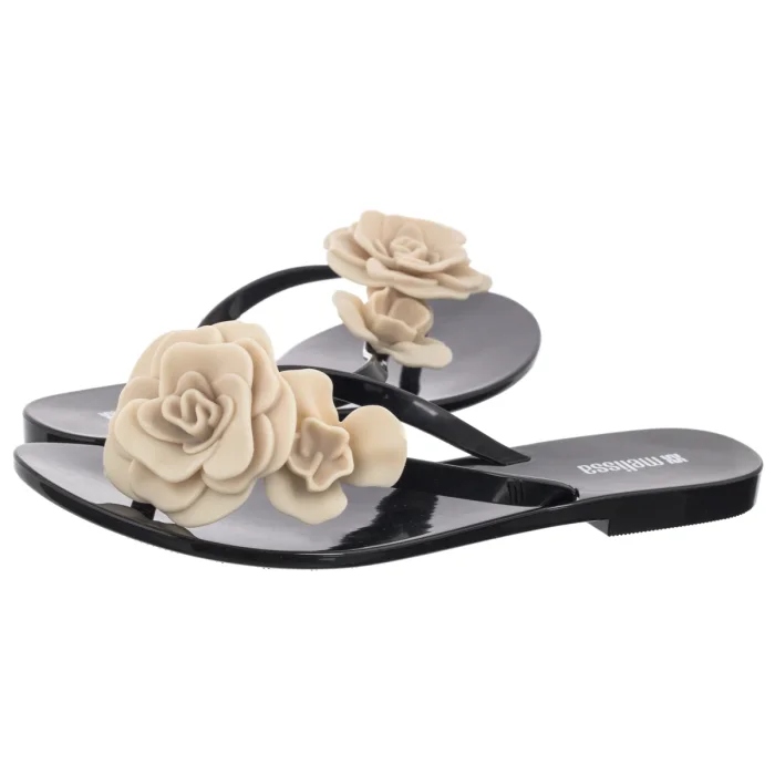 Dámské žabky Nazouváky Melissa Harmonic Petals Ad 37818 Black Černé