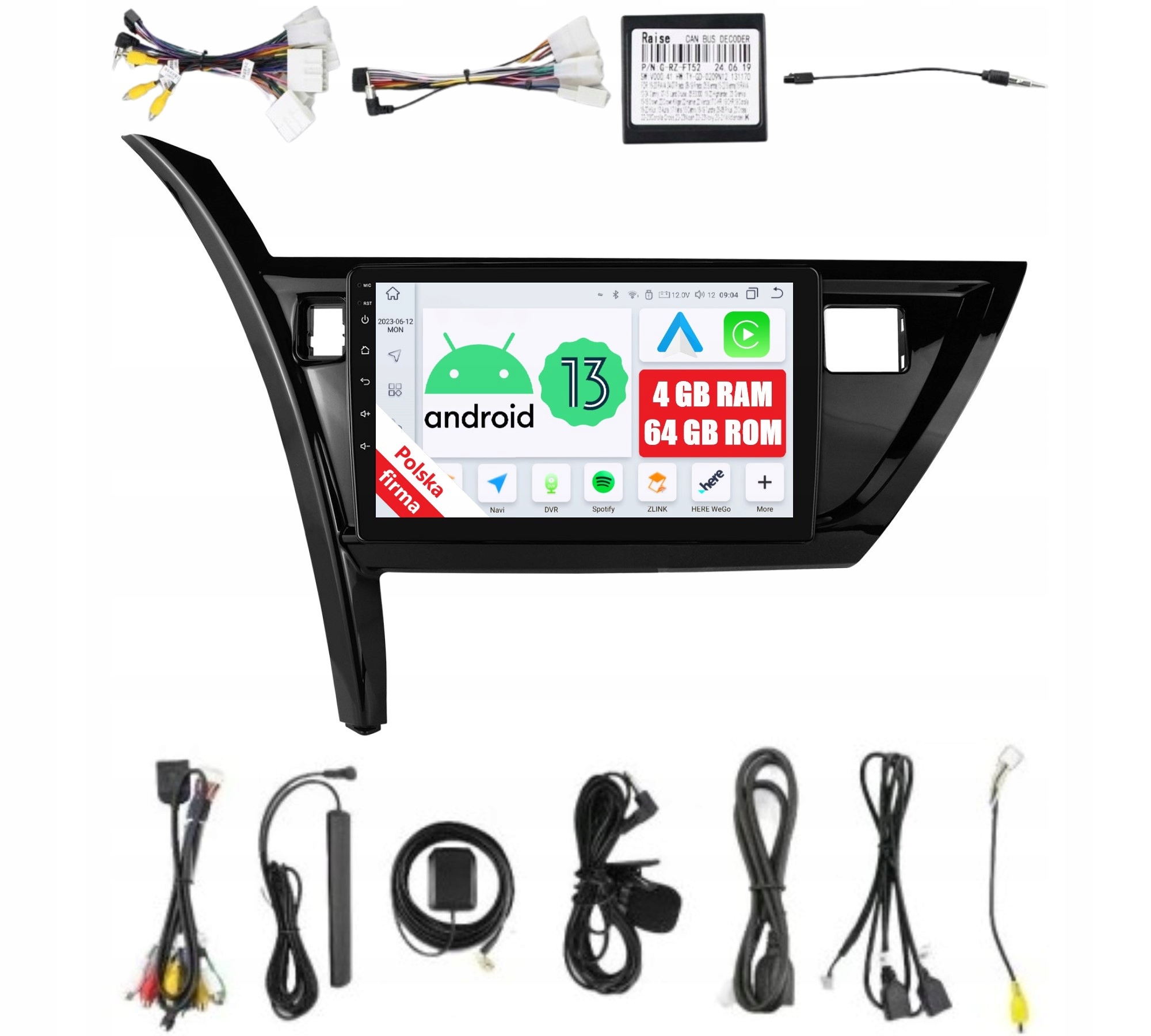 Navigační Rádio 2DIN Android Toyota Auris 2 II4/64 Gb Dsp Carplay Lte
