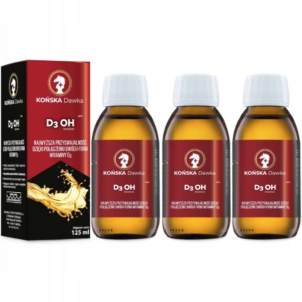 Levně Sada Vitamín D3 Oh K2 50000 Koňská dávka Carská B3 B12 tekutá 125 m x3