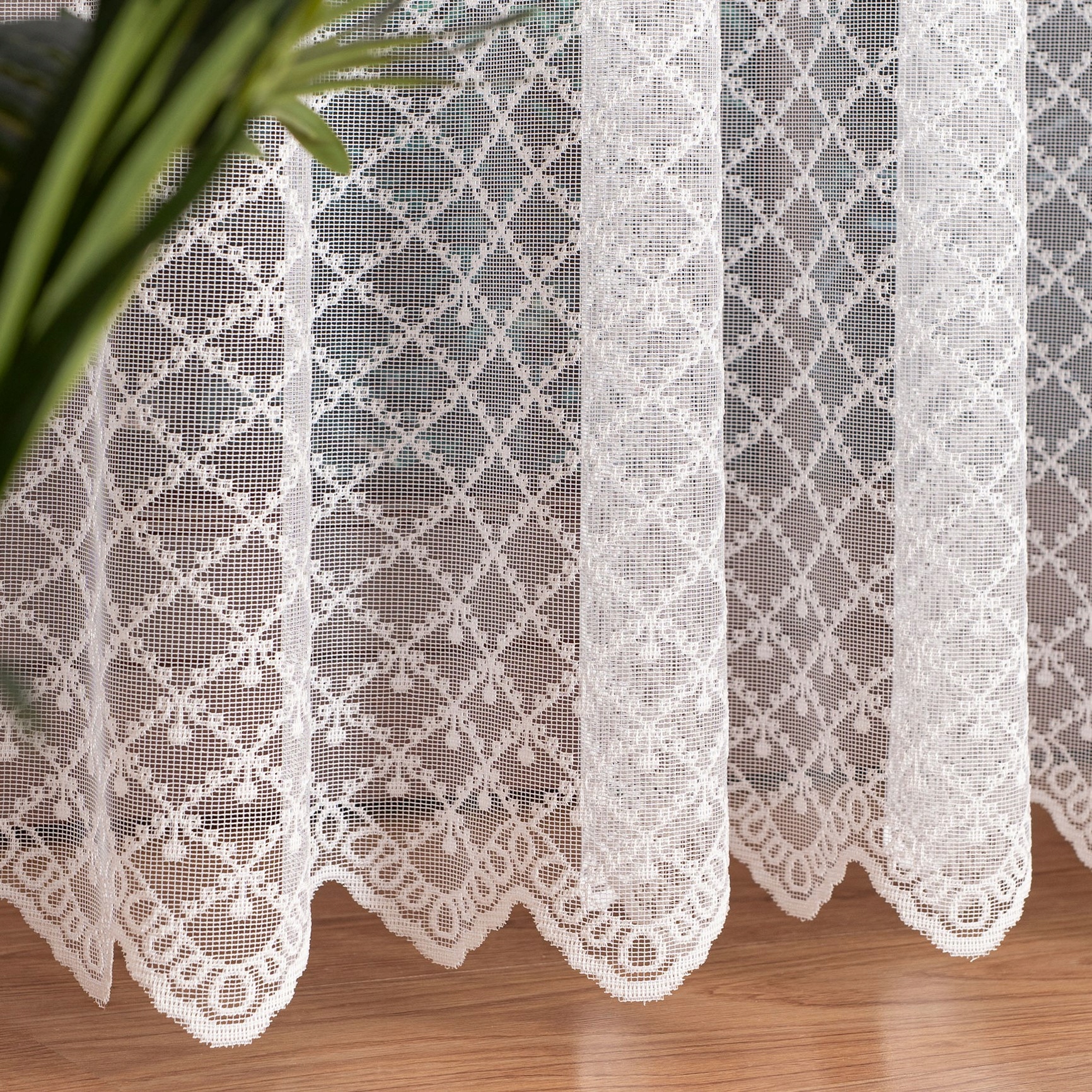 Záclona žakárová síťovina hotová páska bílá retro záclony Styl 700x250