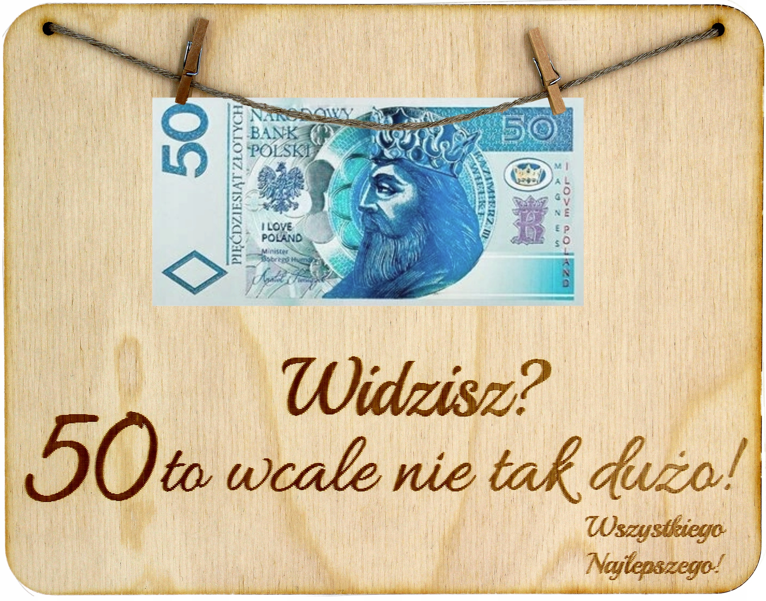 

Na 50 Urodziny Ramka Tabliczka Pieniądze