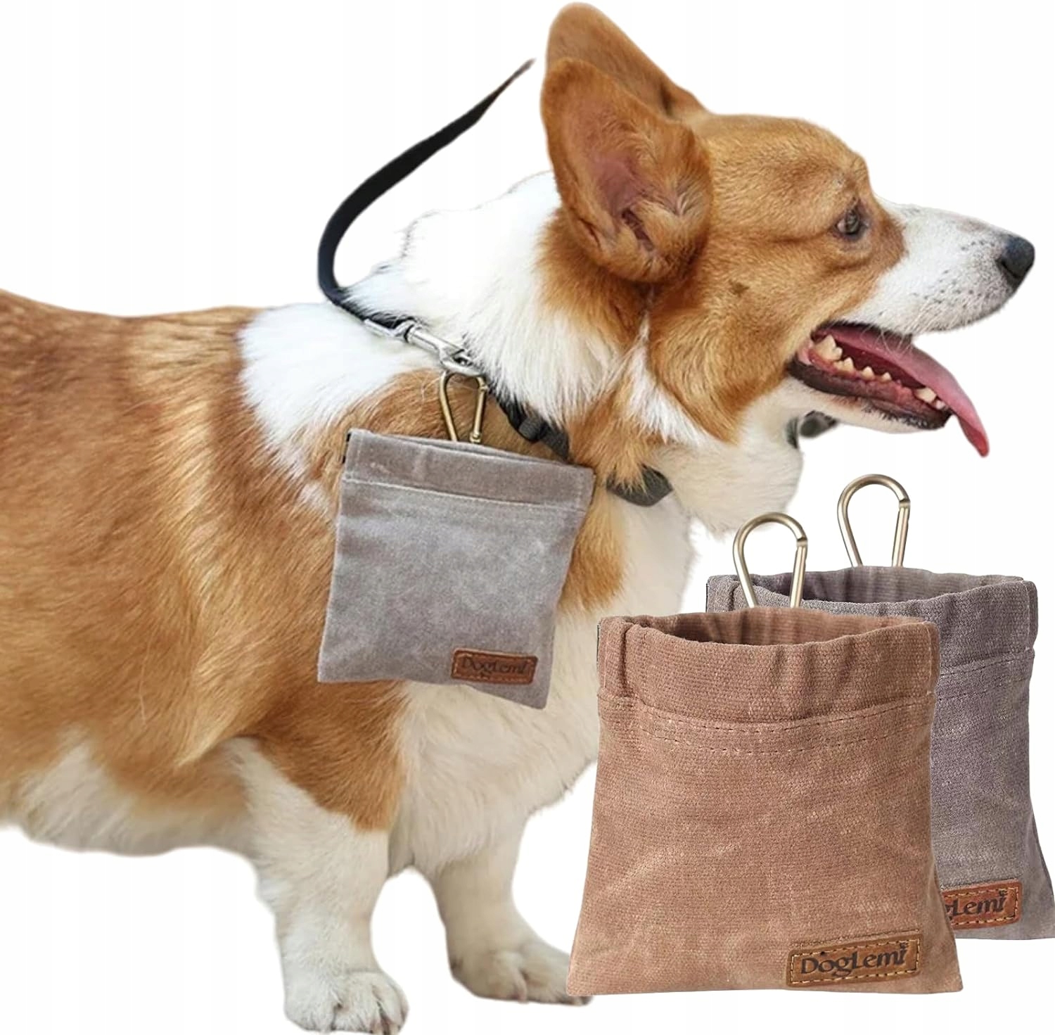 Levně Sáček na krmivo pro psy, sáček na pamlsky pro psy, hands-free 2 ks