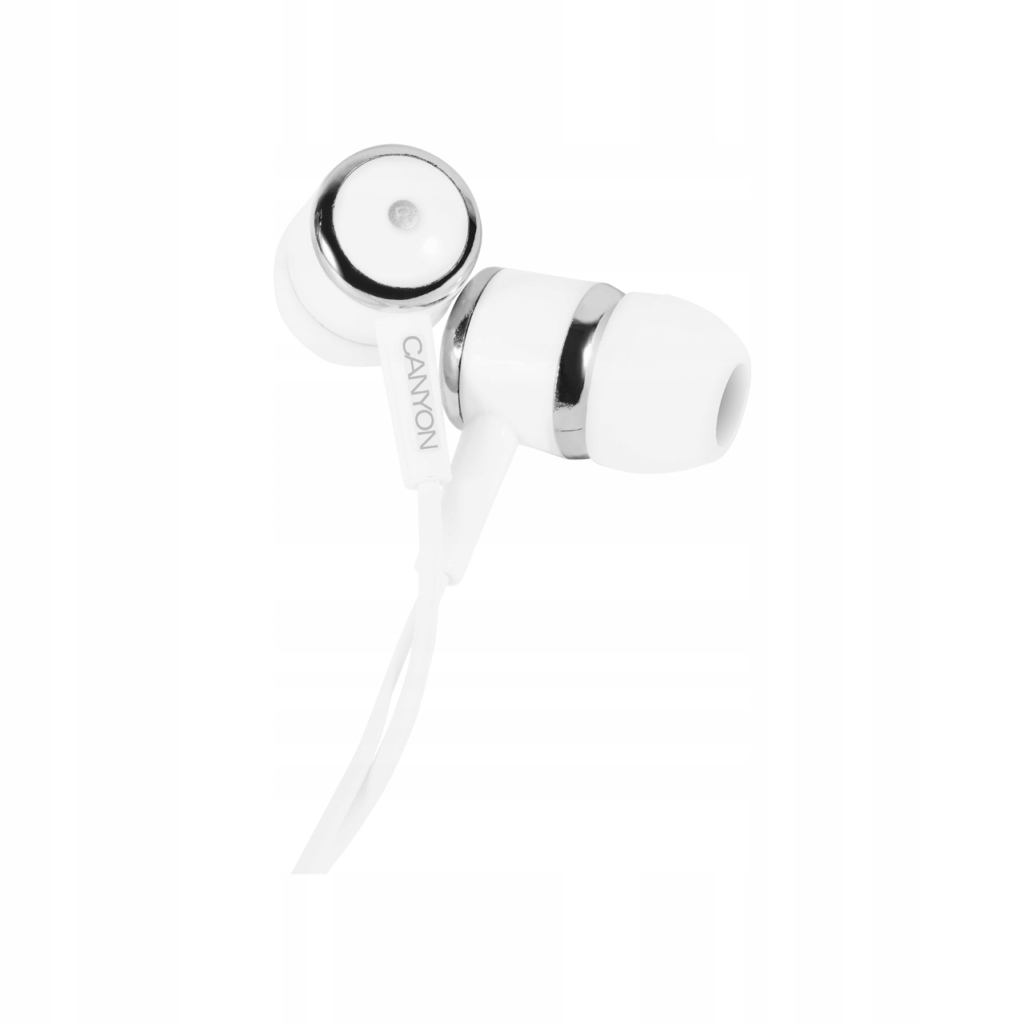 CANYON Słuchawki dokanałowe EPM-01 Mic Mini-Jack 1.2m Białe — 4