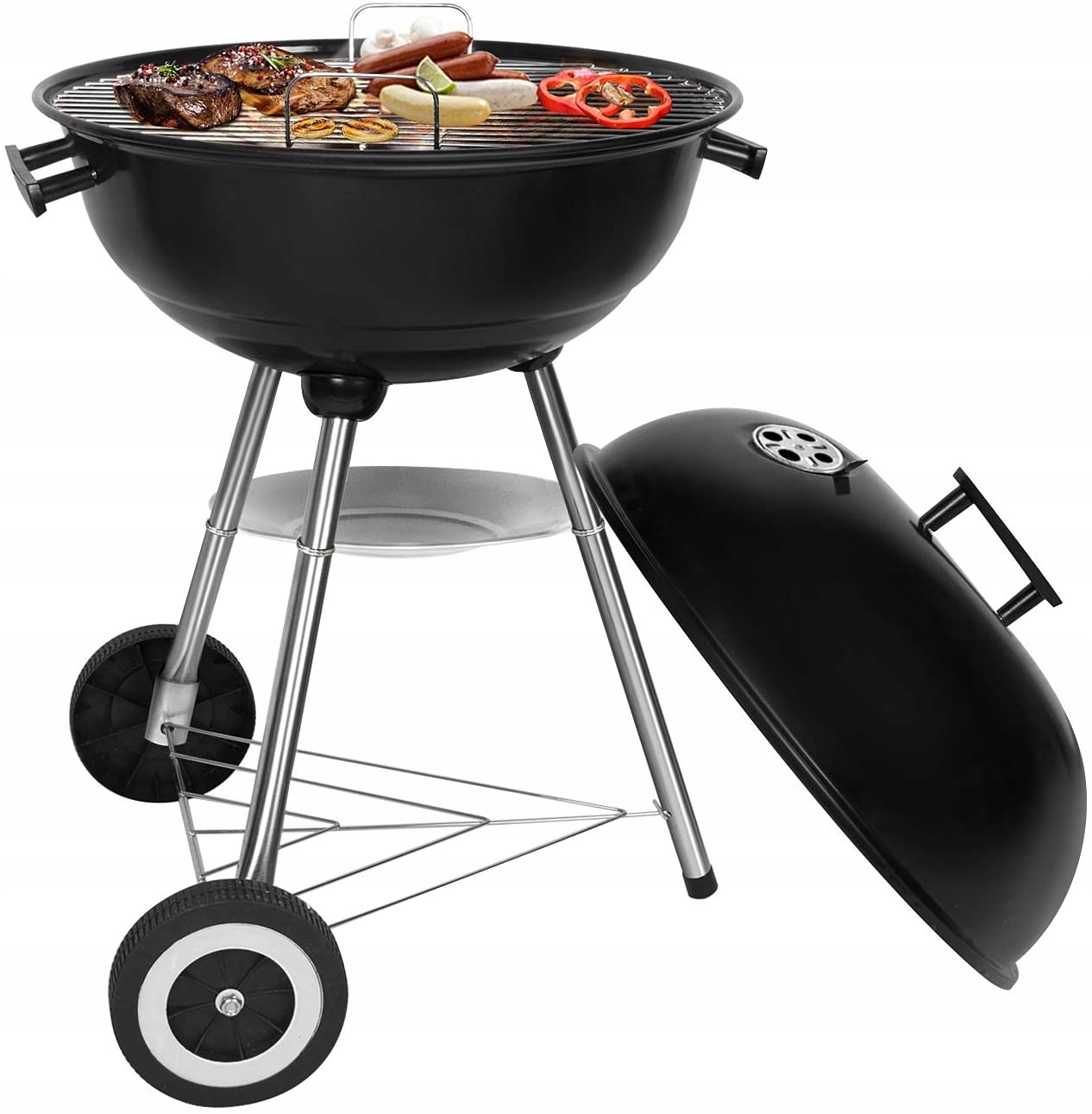 

Grill Gril Ogrodowy Koła Przenośny Tacka