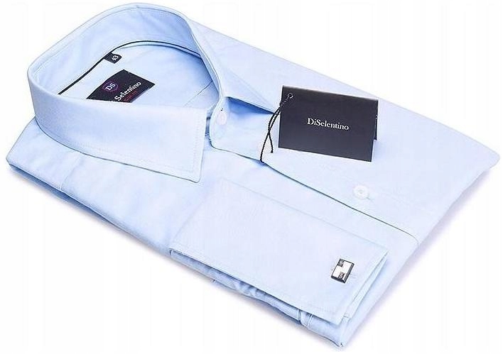 pánská košile hladká hladká světle modrá slim fit s manžetovými knoflíčky, velikost 38