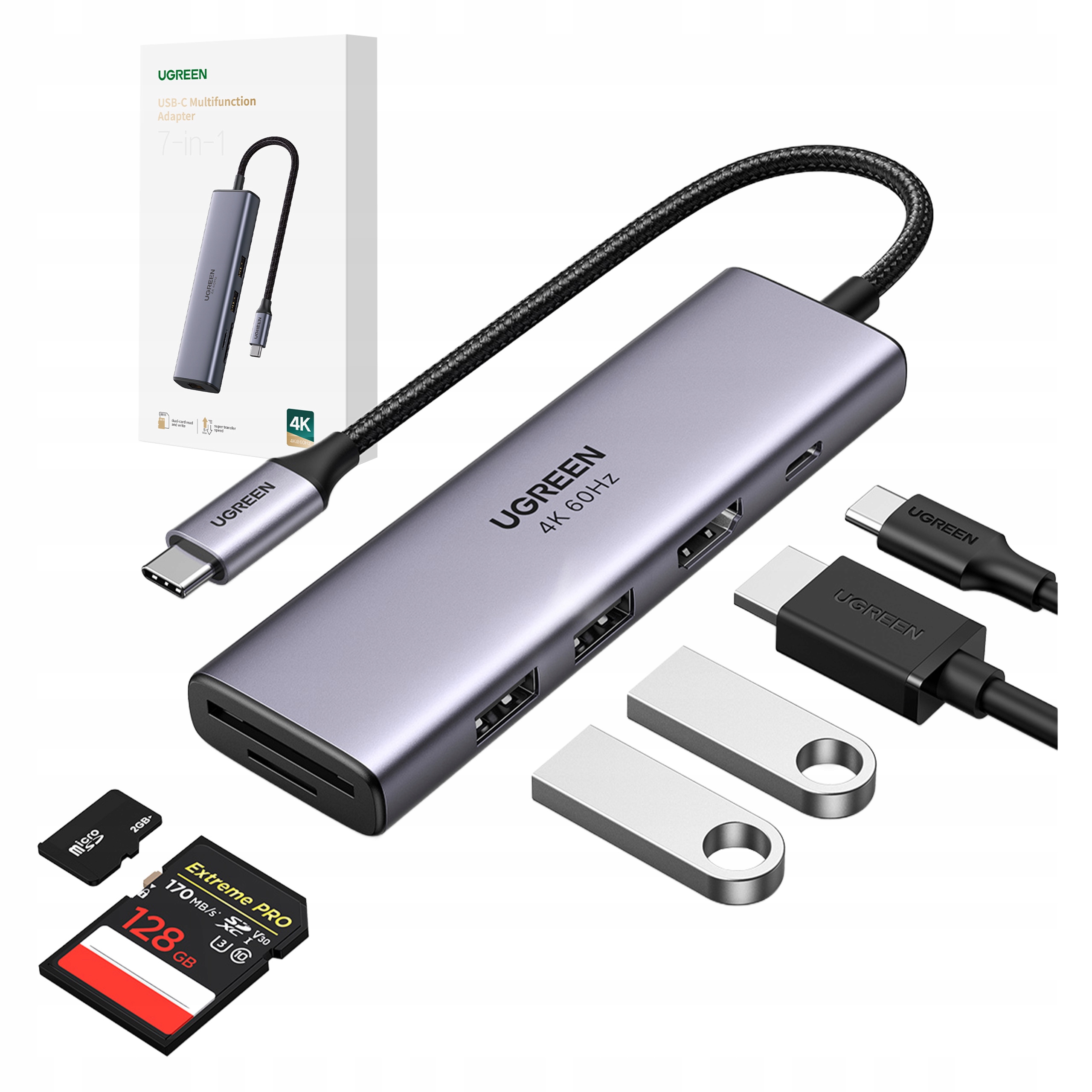 Ugreen Adaptér Hub Usb-c na Hdmi a 3x Usb-a 3.0