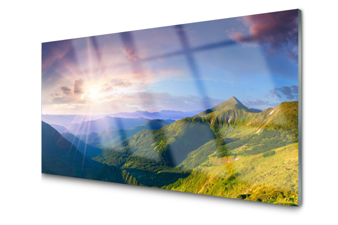 

Panel szklany Płytka Góra Łąka Słońce 120x60