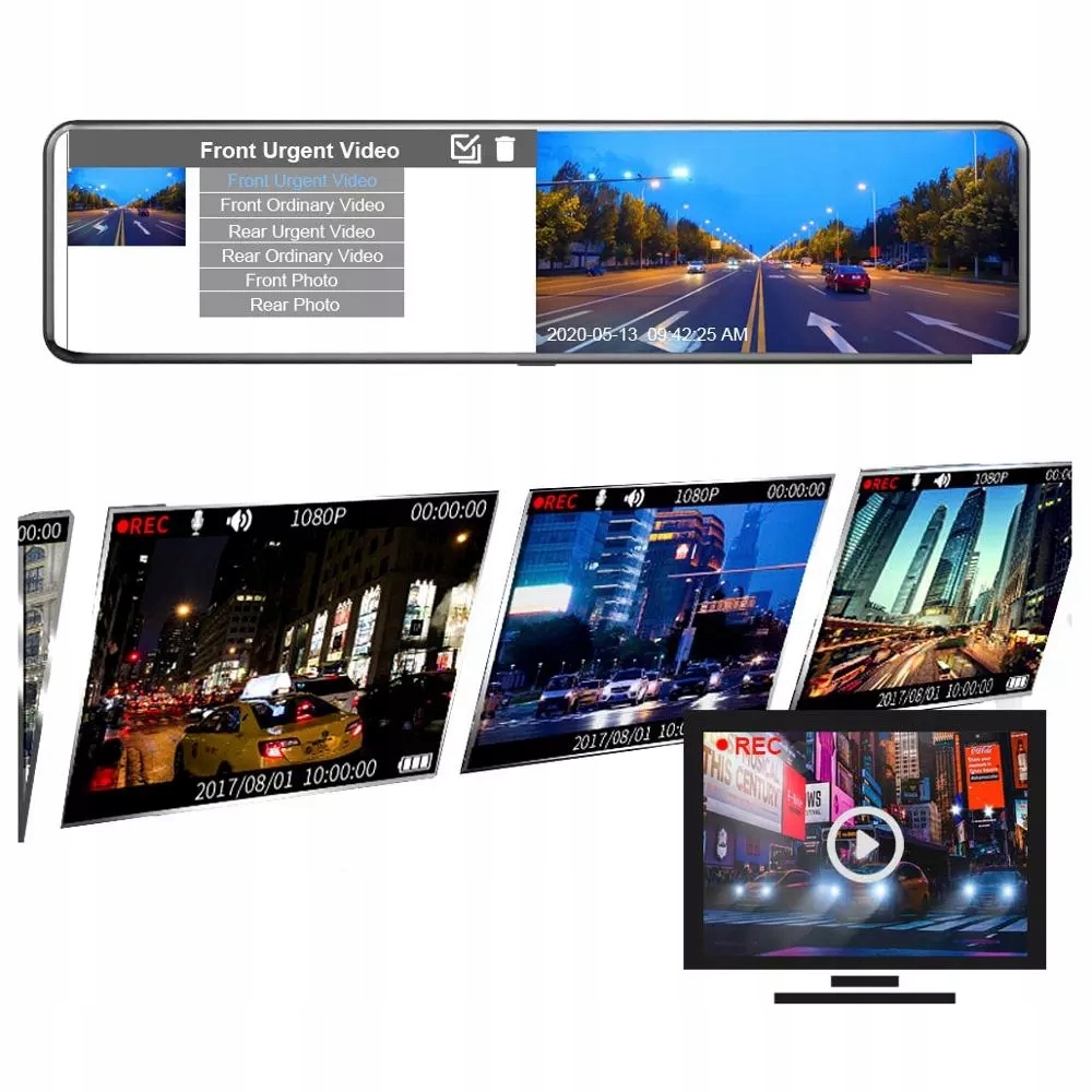 REJESTRATOR W LUSTERKU 12" 2K IPS KAMERA TYŁ Kod producenta 04752