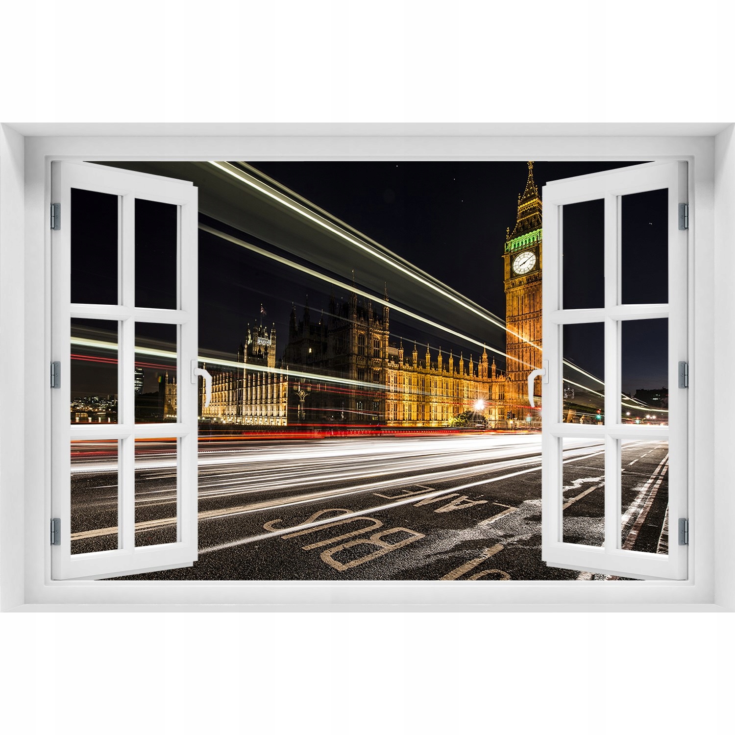 

Naklejka na ścianę 3D Okno Big Ben Londyn 90x60