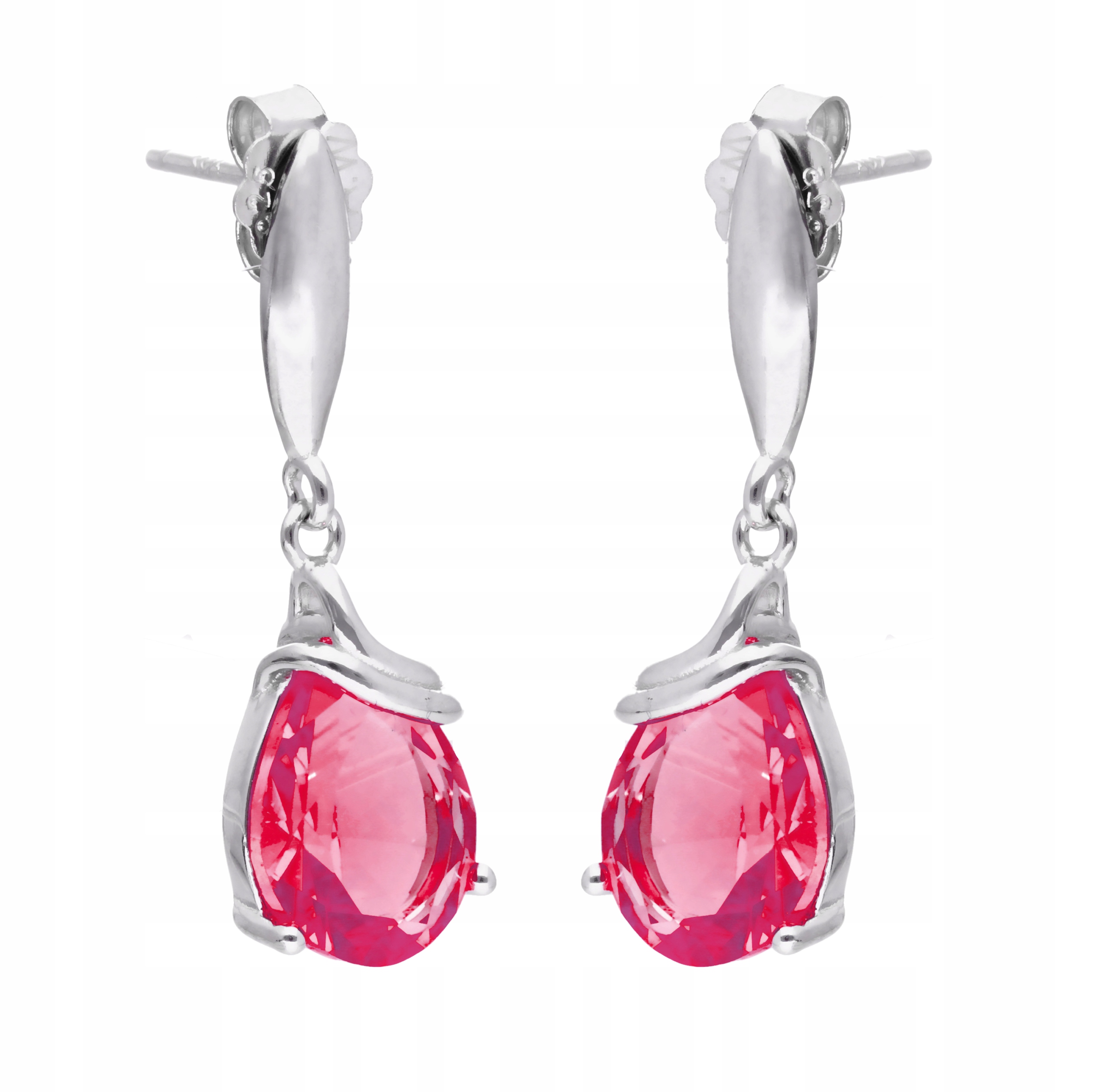 Stříbrné náušnice Ag 925 s kameny IM0604KS/PINK