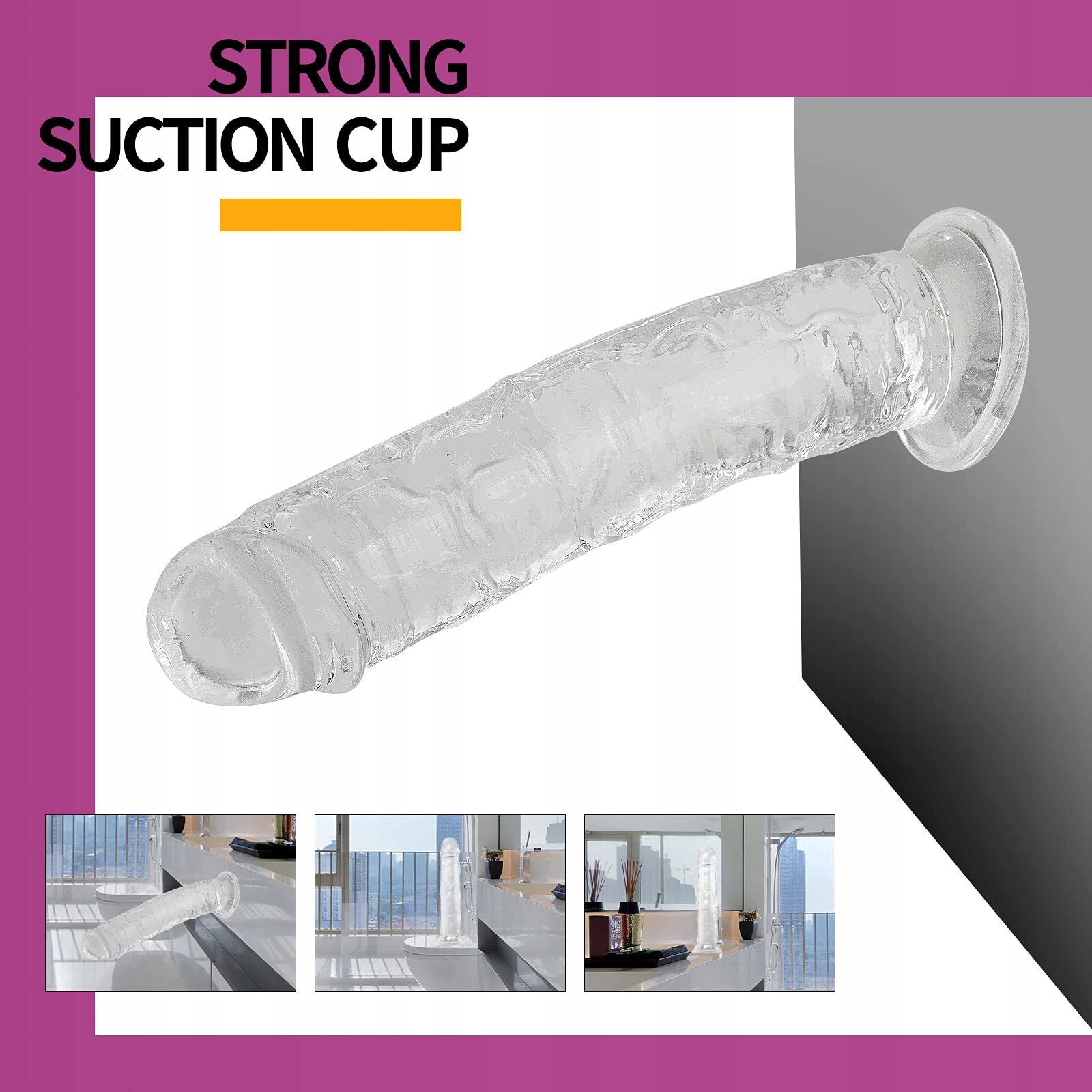 REALISTISCHER Dildo 17cm Przezroczysty Miękki Z Silną Przyssawką Fleksyjny — miniatura 4