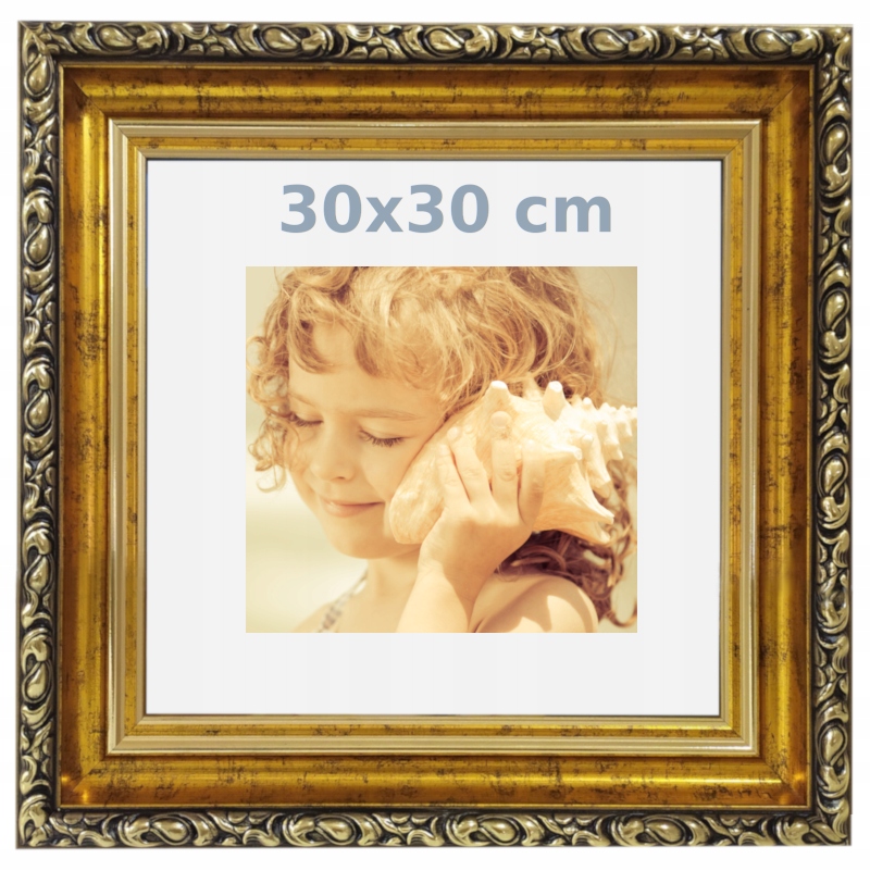 

Ramka Na Zdjęcja Złota Foto Rama 30X30 Drewno MIX