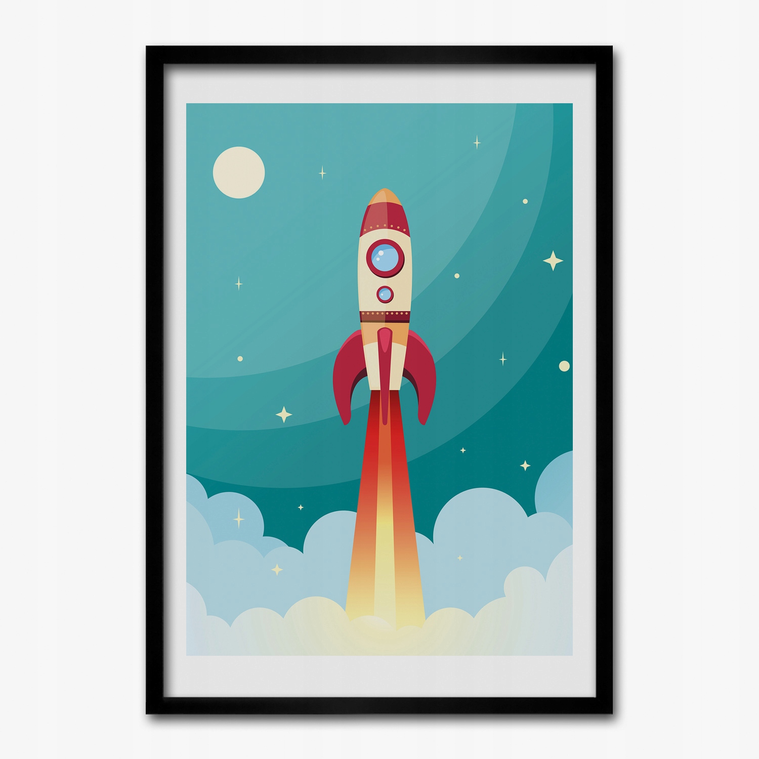 Obraz s rámem Mdf Raketa vesmír nebe 70x100 cm