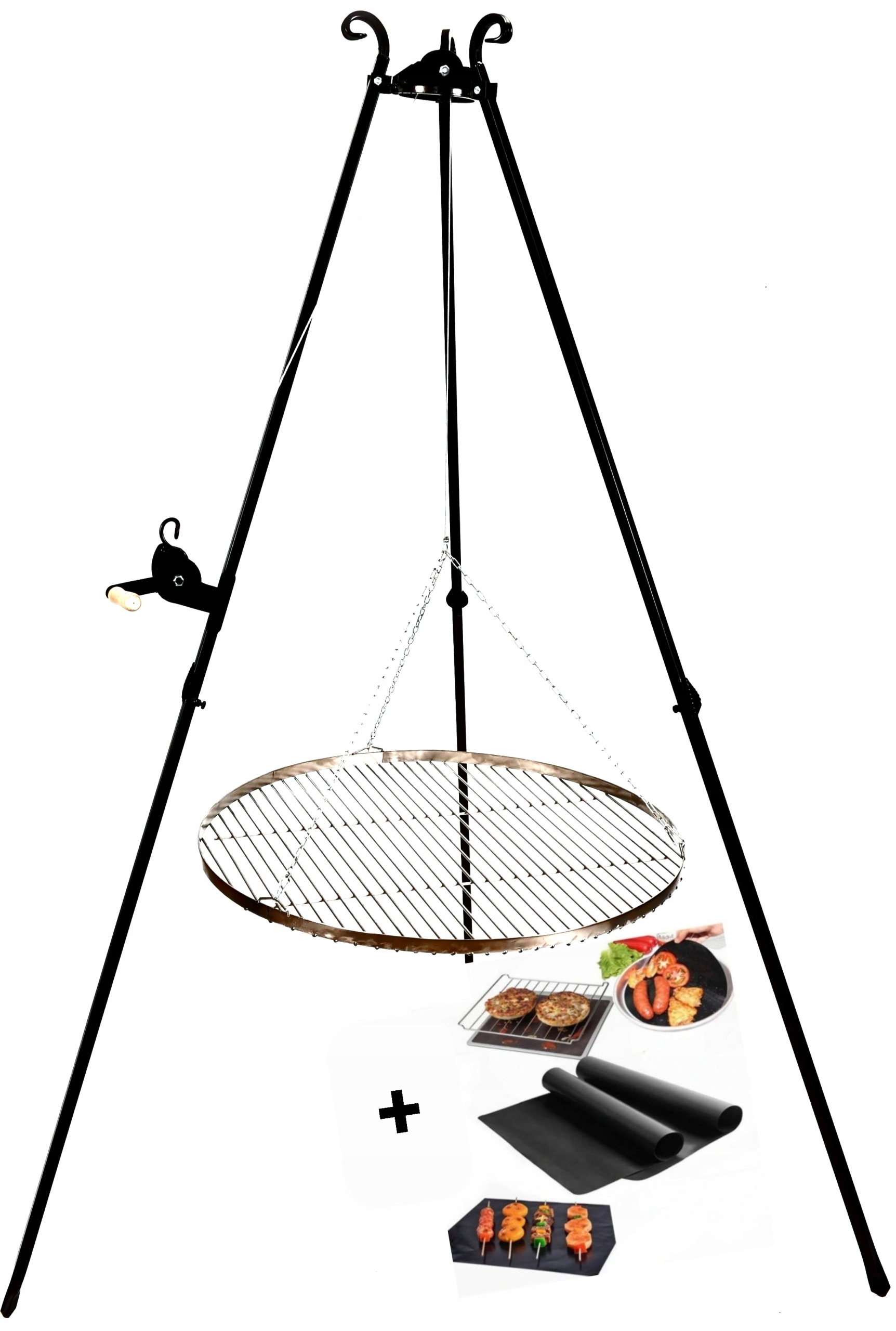 

Trójnóg Grill Ruszt nad ognisko 70cm wiszący inox