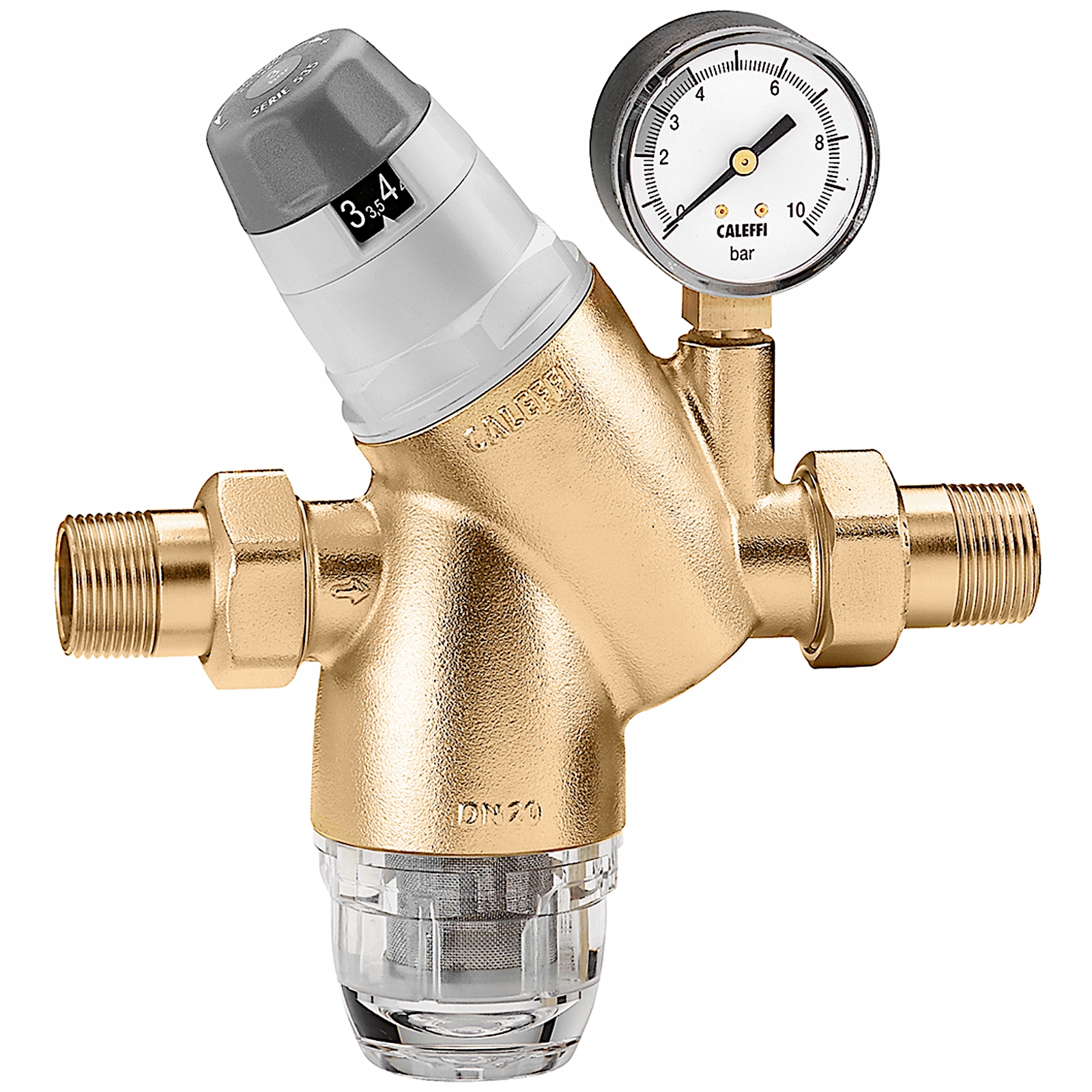 Regulátor Tlaku Vody 1" S Vymeniteľnou Náplňou S Manometrom Caleffi 535161