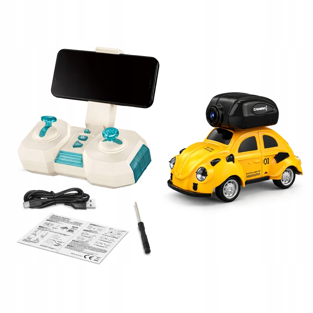 Mini Samochód Rc z Kamerą Hd Zdalnie Sterowany Model Retro Zdjęcia Wideo