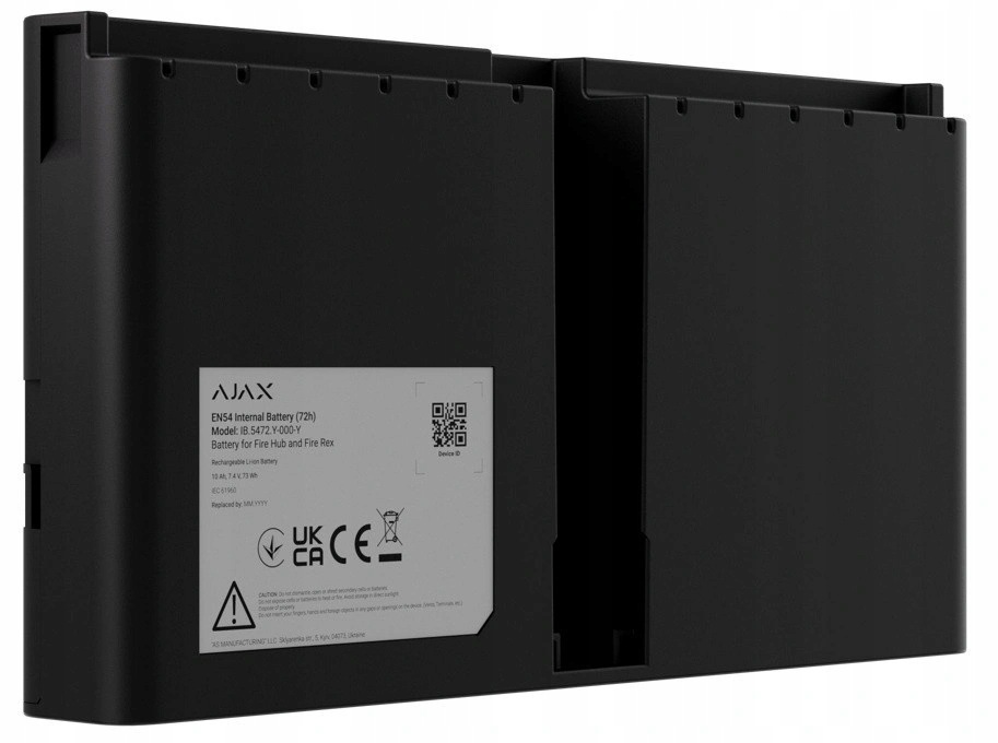 Akumulator bateria EN54 72h do Fire Hub ReX Ajax czarny
