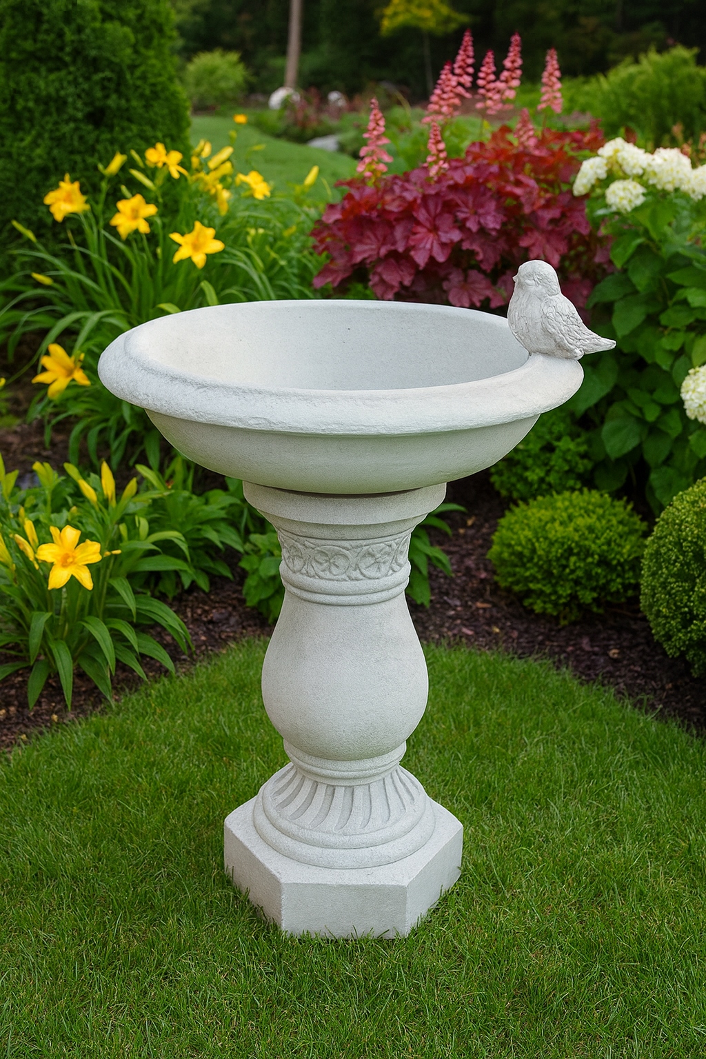 Napájačka pre vtáky Benátky na stĺpe Green Lane architektonický betón