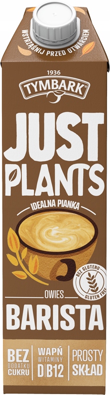 TYMBARK JUST PLANTS BARISTA КОФЕЙНЫЙ ОВСЯНЫЙ НАПИТОК БЕЗ ГЛЮТЕНА 1Л