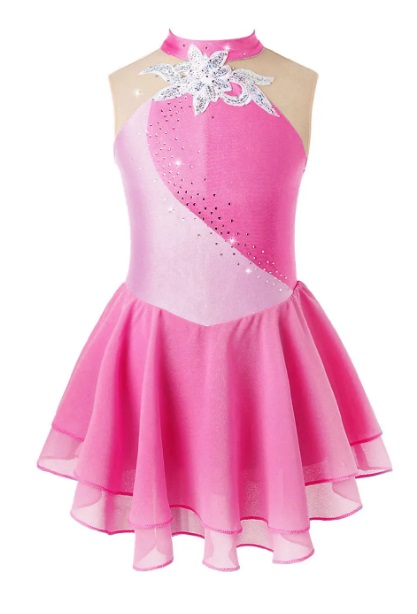 Šaty Body Balet Bruslení Gymnastika Růžová 146/152