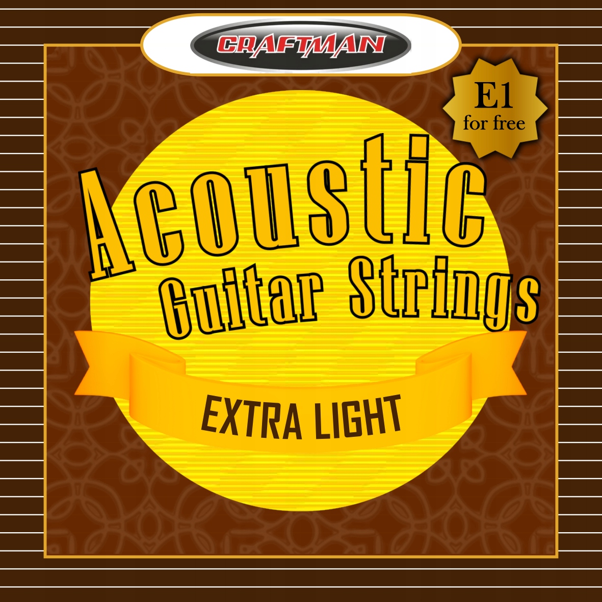 STRUNY DO GITARY AKUSTYCZNEJ ROZMIAR 10-47 dodatkowa struna E1