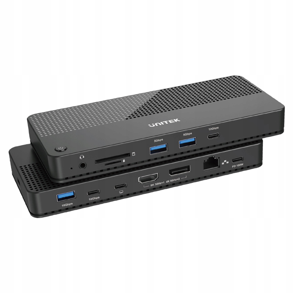 Unitek Stacja dokująca 12w1, Hdmi 8K, Usb 4, 100 W