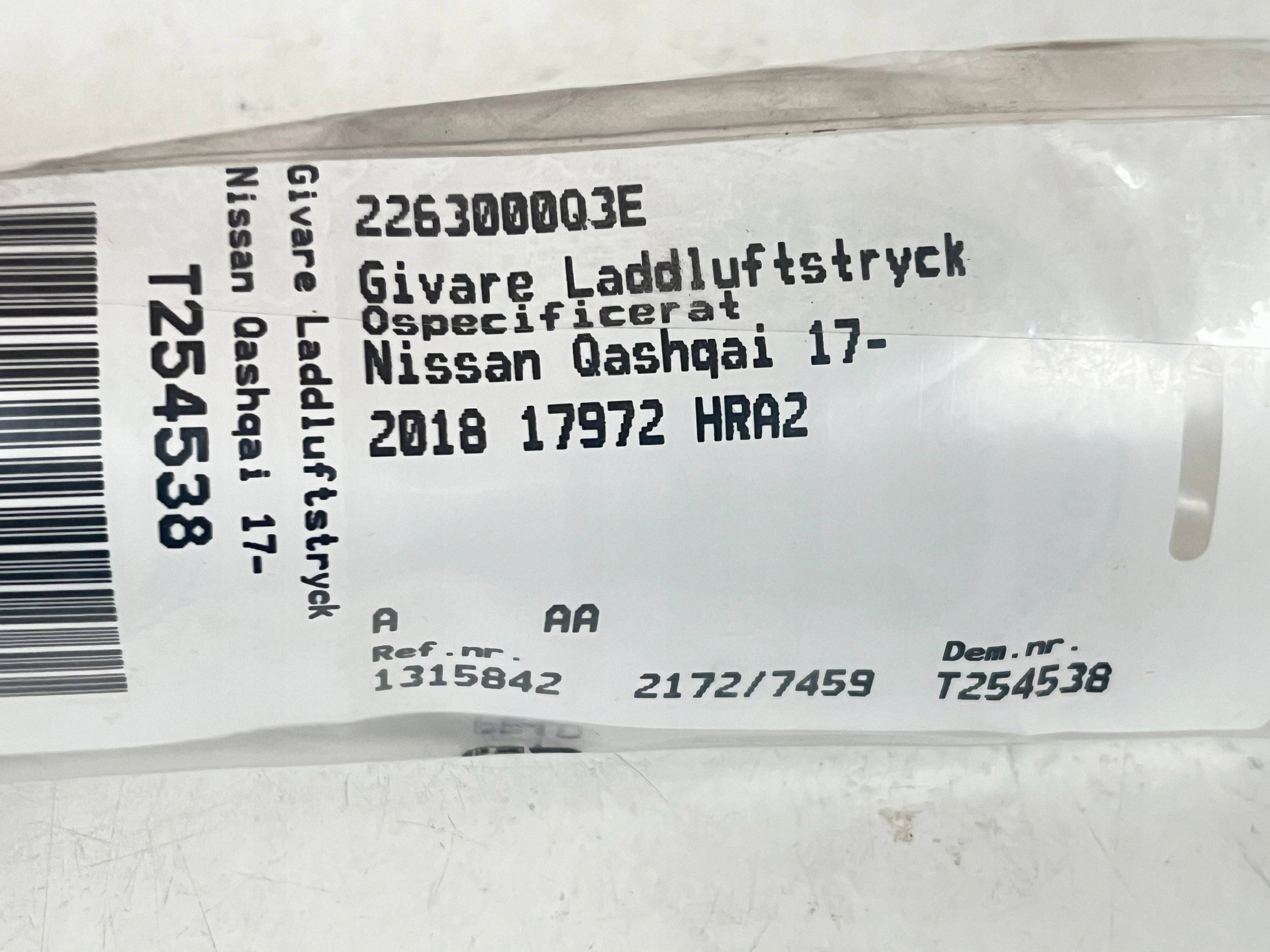 Sensor MAP NISSAN QASHQAI 2263000Q3E Original @A