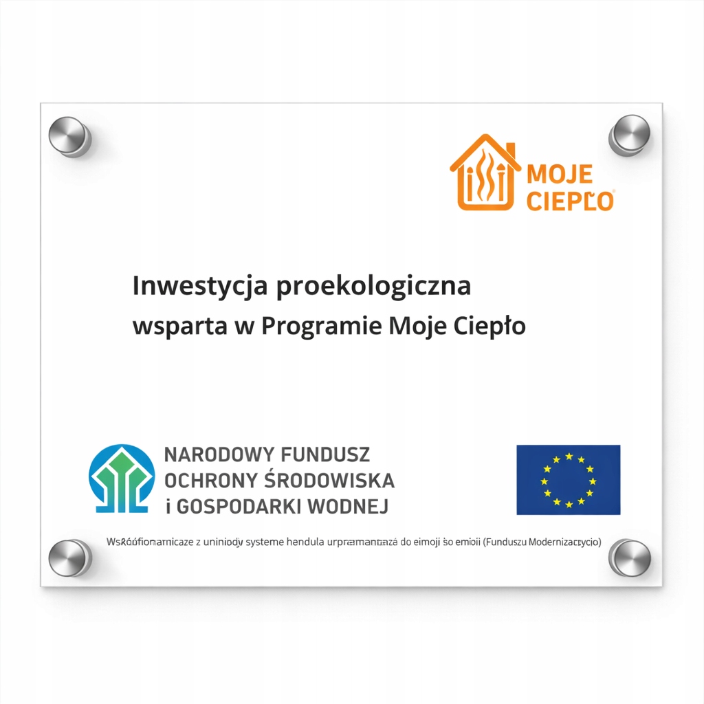 Tabule Moje Teplo NFOŚiGW A3 42x29,7 cm Plexi 4 vzdálenosti