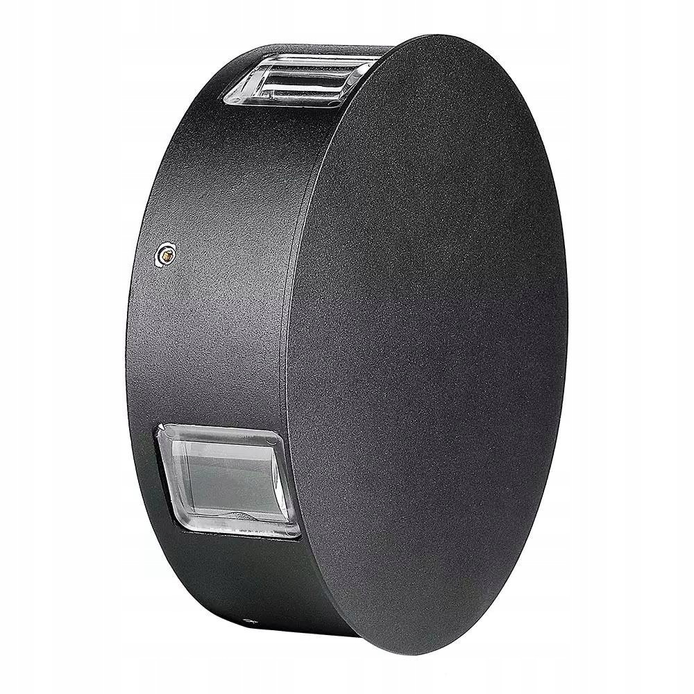 V-tac Nástenné svietidlo 4W Led IP65 čierne okrúhle VT-706 3000K 440lm