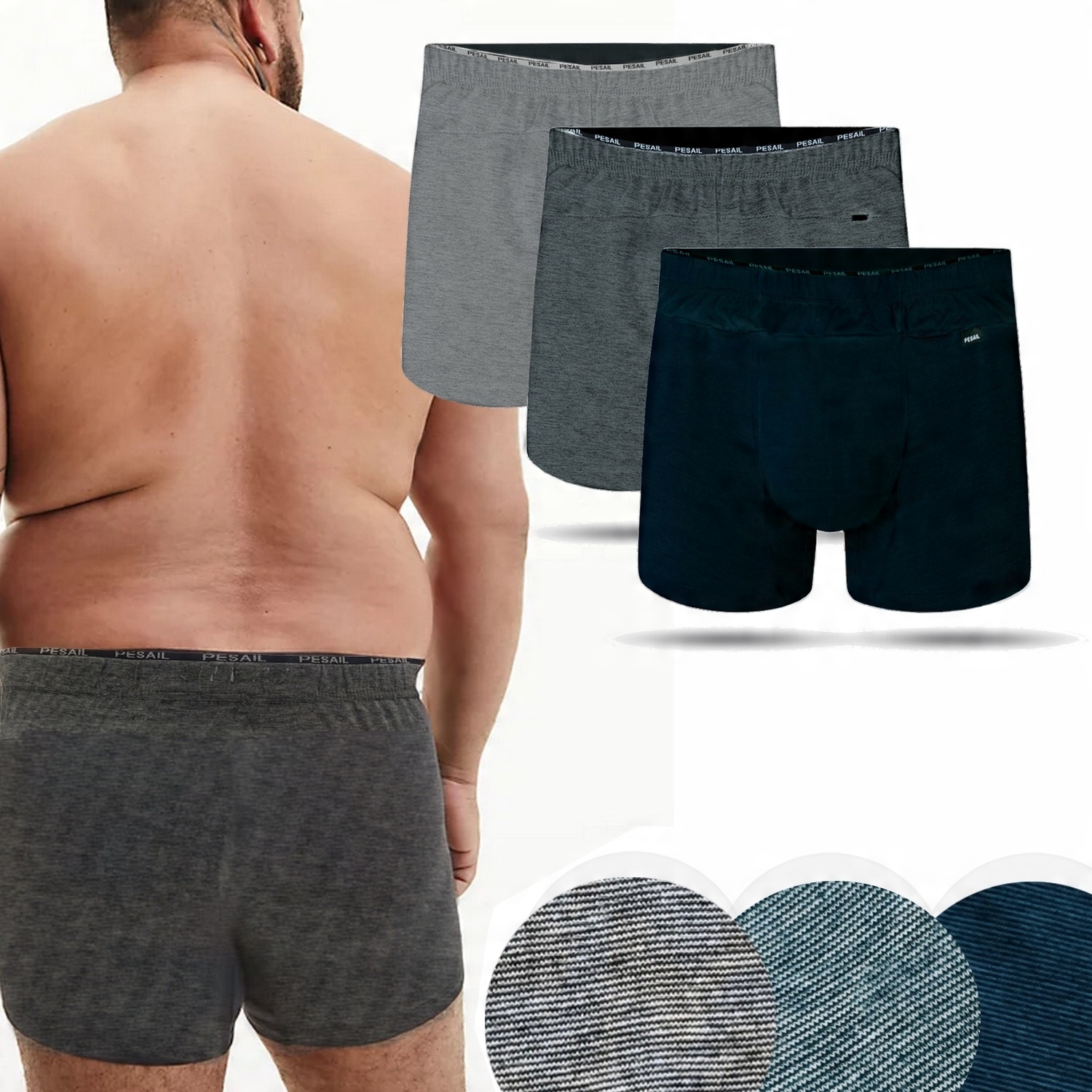 

3x Duże Rozmiary Bokserki Męskie Bawełniane #7XL