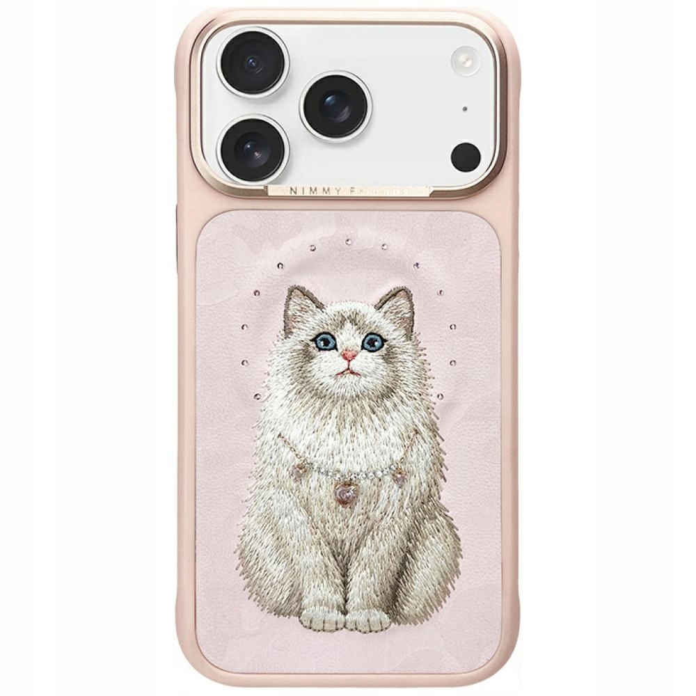 Pouzdro Nimmy Lucky Fashion Cat MagSafe pro iPhone 17 Pro Max, růžové