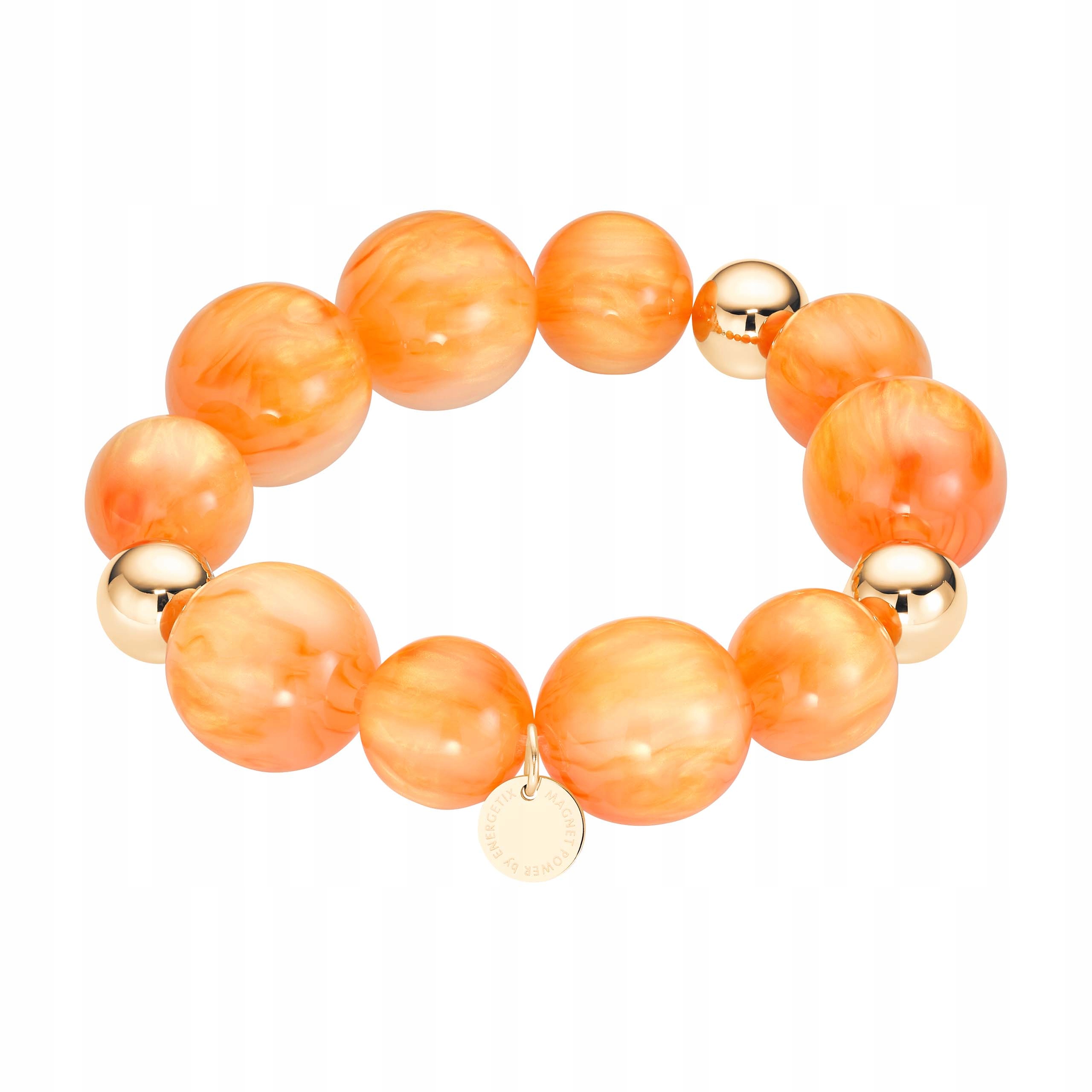Dámský magnetický náramek Zlato oranžový Ocel Chirurgická korále
