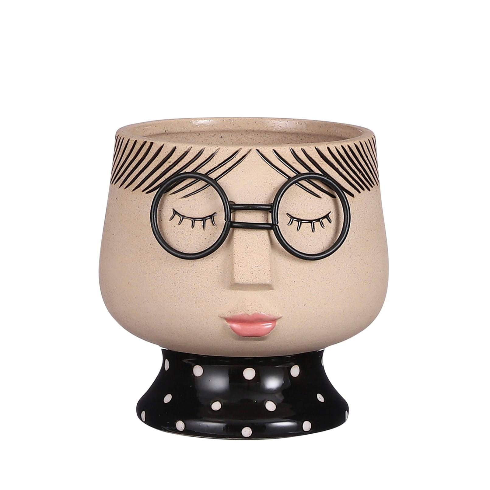 

Osłonka ceramiczna twarz w okularach doniczka