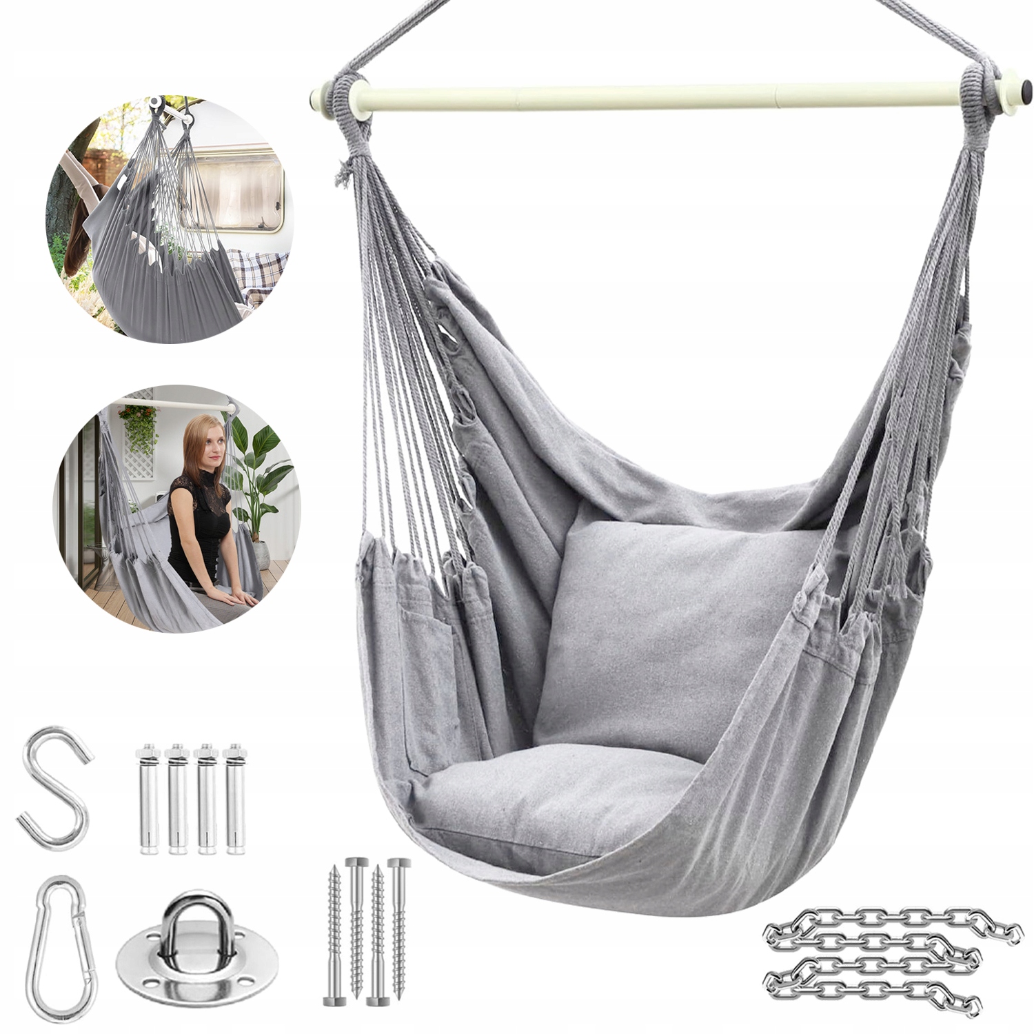 Zahradní Houpačka, Závěsné Křeslo, Brazilské Křeslo, Houpací Síť, Nosnost 150 Kg