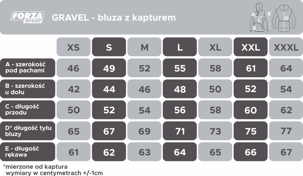 Forza Sport Bluza z kapturem London Grey XXL Model Bluza z kapturem