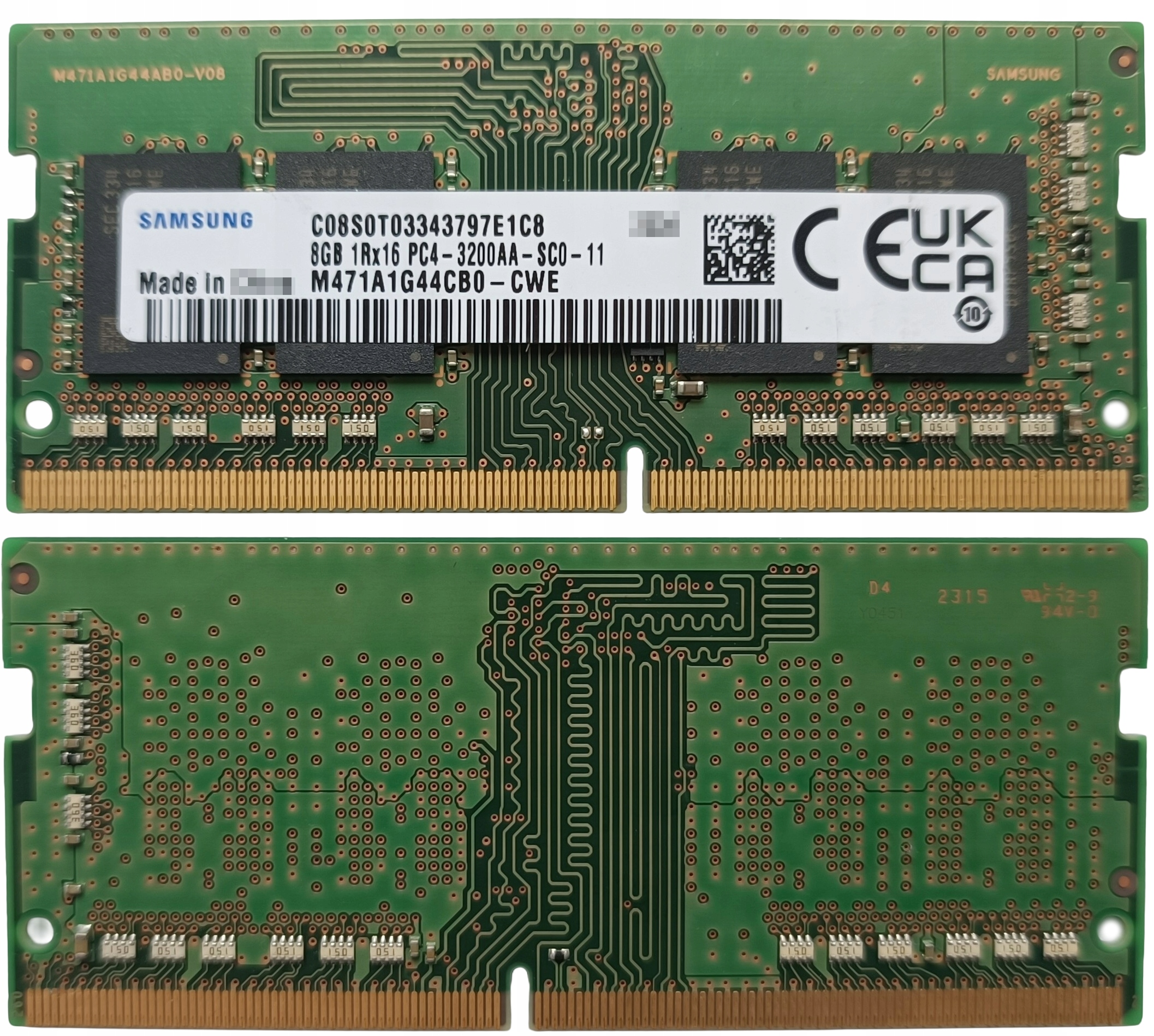 (n) 8GB 1*8GB Samsung DDR4 3200MHz 1,2V M471A1G44CB0-CWE