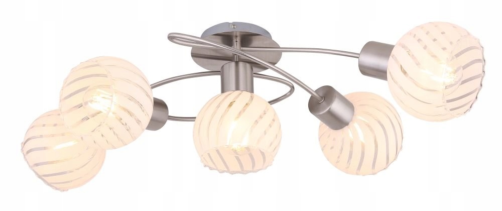 Päťbodová saténová stropná lampa Willy Globo