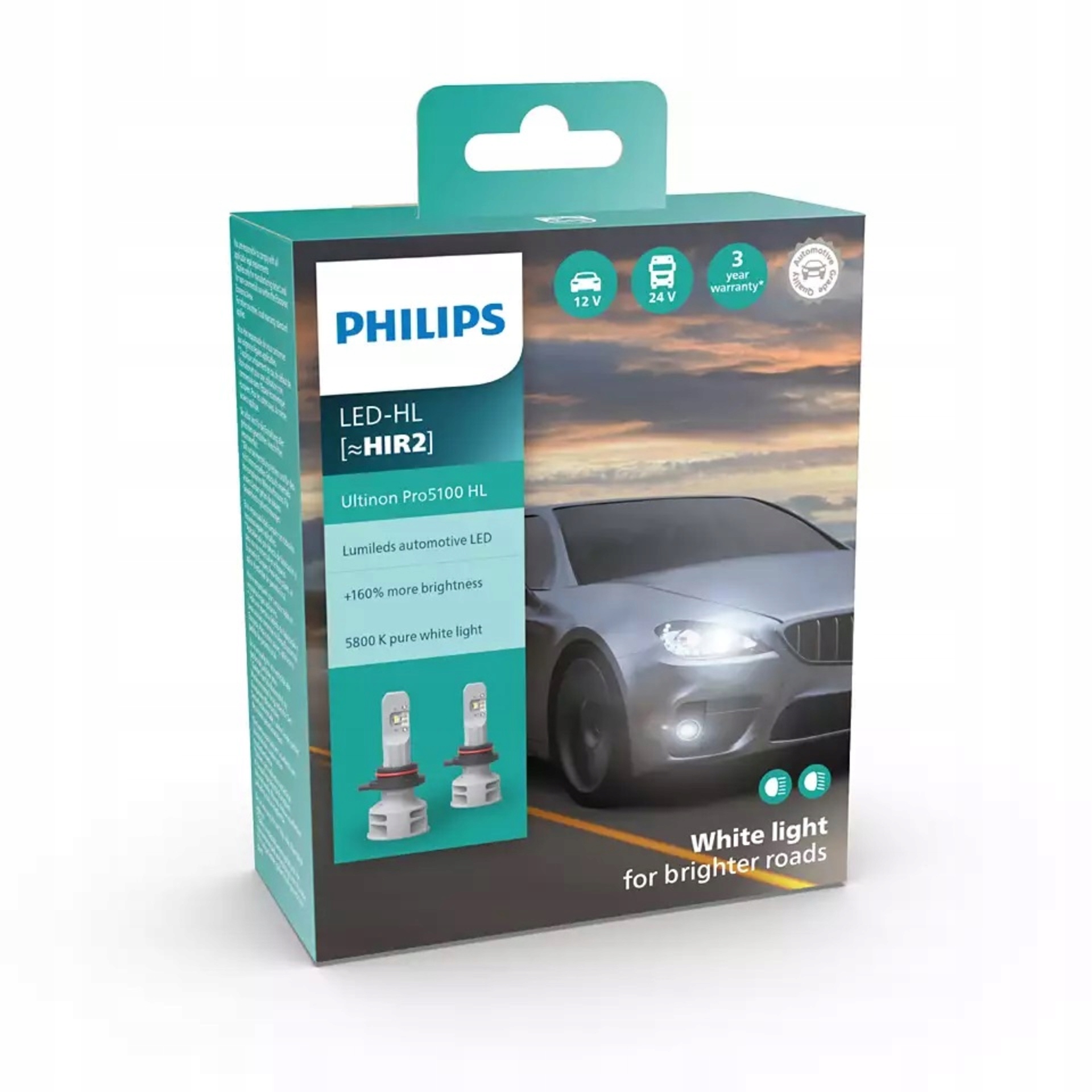 Philips Ultinon Pro5100 Hl HIR2 Led 5800K 12V/24V PX22d, sada 2ks