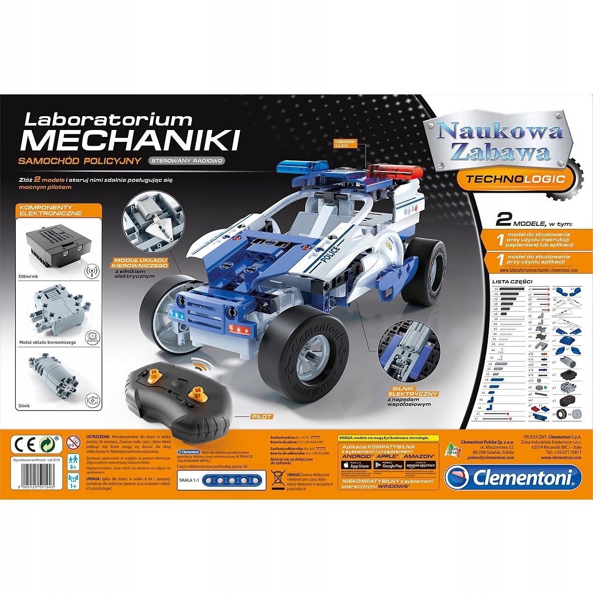 501243 CLEMENTONI SAMOCHÓD POLICYJNY LABORATORIUM Marka Clementoni
